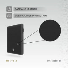 Levelo Lusso MagSafe Saffiano Leather Card Holder - Black