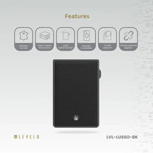 Levelo Lusso MagSafe Saffiano Leather Card Holder - Black