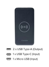 VEGER 20,000mAh Wireless Power Bank – 10.27W Fast Charging, Black