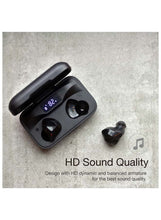 Max TWS Noise Cancellation Earbuds, 2600 mAh Charging Case, 60 Hours Usage Time, 4+ hours Playing Time, IPX4 Water Resistance, LCD Indicator, Single Driver - HD Audio Quality, Touch Control, Bluetooth 5.0, 2600 mAh Power Bank with USB-A Output black