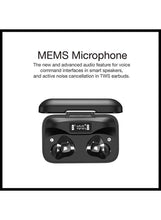 Max TWS Noise Cancellation Earbuds, 2600 mAh Charging Case, 60 Hours Usage Time, 4+ hours Playing Time, IPX4 Water Resistance, LCD Indicator, Single Driver - HD Audio Quality, Touch Control, Bluetooth 5.0, 2600 mAh Power Bank with USB-A Output black