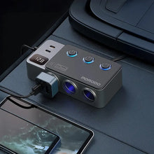 Porodo 120W Car Charger Hub Triple-Port Lighter Socket - Dark Gray