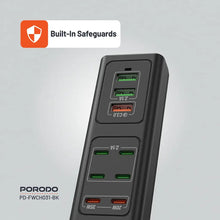 Porodo 85W Multi-Port USB Charging HUB - Black