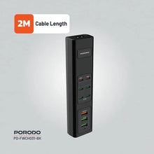 Porodo 85W Multi-Port USB Charging HUB - Black