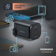 Porodo Dual USB-C Quick Charger - Black