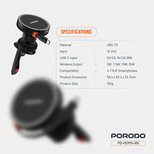 [PD-HSM14-BK] Porodo HS14 MagSafe Charger Retractable Type-C - Black