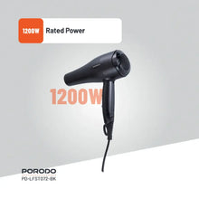 [PD-LFST072-BK] Porodo Lifestyle 1200W Hair Dryer 1.8M Cable - Black