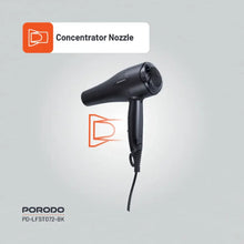 [PD-LFST072-BK] Porodo Lifestyle 1200W Hair Dryer 1.8M Cable - Black