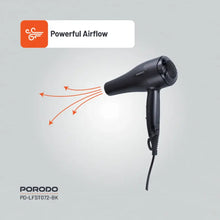 [PD-LFST072-BK] Porodo Lifestyle 1200W Hair Dryer 1.8M Cable - Black