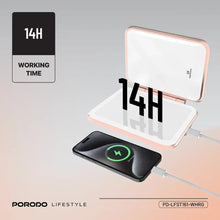 Porodo Lifestyle 5000mAh Power Bank Magnifying Mirror - White/Rose Gold