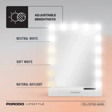 Porodo Lifestyle Hollywood Vanity Lighted Mirror - White/Rose Gold