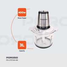 [PD-LFST045-BK] Porodo Lifestyle Meat and Vegetable Electric Food Chopper - Black