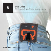 Porodo Lifestyle Multifunction Cooling Waist Fan - Brown/Orange