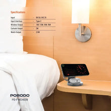 [PD-FWCH039-GY] Porodo Rotating Base Three-Device Wireless Charger - Gray