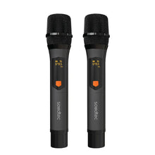 Porodo Soundtec Duo Mic Aluminum Rechargeable Wireless Microphone - Black