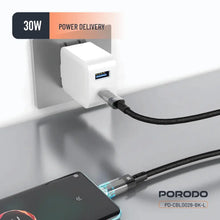 Porodo Transparent Shell USB-C To Lightning Cable - Black