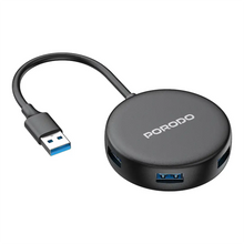 Porodo USB 3.0 Multi-Port Hub - Black