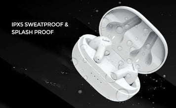 Faster S50 Wireless Earbuds with Active Voice Assistant - 6 Hours Playtime - HiFi Stereo Sound - Bluetooth Earphones with Ultra-Low Latency - IPX5 Sweat & Splash Proof - For Exercise, Gym - Compatible with iPhone & Android (White)