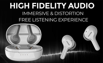 Faster S50 Wireless Earbuds with Active Voice Assistant - 6 Hours Playtime - HiFi Stereo Sound - Bluetooth Earphones with Ultra-Low Latency - IPX5 Sweat & Splash Proof - For Exercise, Gym - Compatible with iPhone & Android (White)