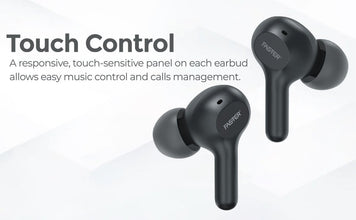 Faster S50 Wireless Earbuds with Active Voice Assistant - 6 Hours Playtime - HiFi Stereo Sound - Bluetooth Earphones with Ultra-Low Latency - IPX5 Sweat & Splash Proof - For Exercise, Gym - Compatible with iPhone & Android (White)