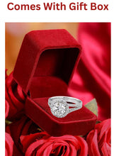 Adjustable Silver Ring for Women Elegant Solitaire Cubic Zirconia with Floral Design and Gift Box