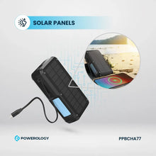 Powerology 27000mAh Solar Wireless Charging Power Bank - Black