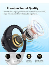 Open Ear Headphones, Workout Earphones with Ear Hook, Air Conduction, Feather-like Wearing, Big Driver Enhanced Bass, Bluetooth 5.4, Clear Calls, for Workout Sports