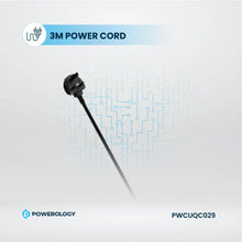 [PWCUQC029] Powerology 2500w 4 AC Power Strip with Built-In Retractable Cables - Black