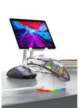 Rechargeable Wireless Gaming Mouse | Transparent RGB Superlight Ergonomic 2.4 GHz Wireless Mouse with 4000 DPI | Programmable Wireless Gaming Mice with Magnetic charging base and Digital Display