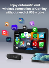 MINISE Wireless CarPlay Adapter USB-A/C for iPhone Convert Wired to Wireless Carplay Fast-Connect Plug&Play FOTA