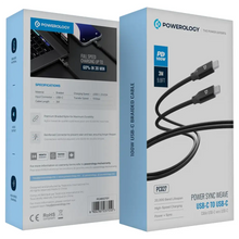 [PCAB027GY] Powerology Power Sync Weave USB-C to USB-C 3m Cable PD 100W - Gray