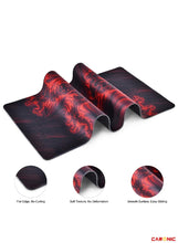 Extended Gaming Mouse Pad with Stitched Edges Durable Non-Slip Natural Rubber Base Waterproof Computer Keyboard Pad Mat For Esports Pros Gamer Desktop Office Home Red-Black