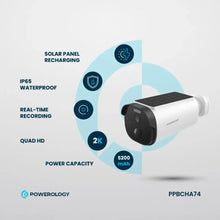 [PPBCHA74] Powerology Built-in Solar Outdoor Camera - White