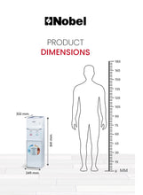 Water Dispenser, Hot & Cold, 2 Taps, Compressor Cooling, 5L/H Heating, 2L/H Cooling, Silicon Water Outlet Pipes NWD1603 White