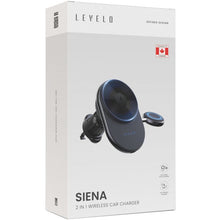 Levelo Siena 2-in-1 Wireless Car Charger with 15W Fast Wireless Charging, Detachable Watch Charger, Aluminum Alloy Cooling, Suction Mount, Efficient Heat Dissipation, Strong Magnet, Vertical & Horizontal Air Vents - Black