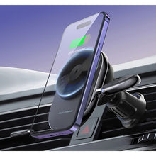 Levelo Siena 2-in-1 Wireless Car Charger with 15W Fast Wireless Charging, Detachable Watch Charger, Aluminum Alloy Cooling, Suction Mount, Efficient Heat Dissipation, Strong Magnet, Vertical & Horizontal Air Vents - Black