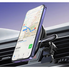 Levelo Siena 2-in-1 Wireless Car Charger with 15W Fast Wireless Charging, Detachable Watch Charger, Aluminum Alloy Cooling, Suction Mount, Efficient Heat Dissipation, Strong Magnet, Vertical & Horizontal Air Vents - Black