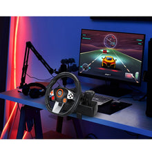 Porodo Gaming 7-in-1 Steering Wheel with Quick Pedal, Plug & Play, Gear Lever, 270° Coil-spring Mechanism, 10