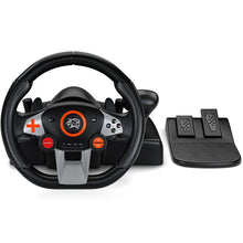 Porodo Gaming 7-in-1 Steering Wheel with Quick Pedal, Plug & Play, Gear Lever, 270° Coil-spring Mechanism, 10