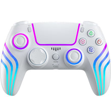 Porodo Gaming PS4 Wireless Controller with Cool Light Patterns, Customizable LED Light, Multi-platform Compatibility, Ergonomic Design, 20 Hours Working Time, 10m Working Distance, 2.5 Hours Charging Time, 1000mAh Battery Capacity - White