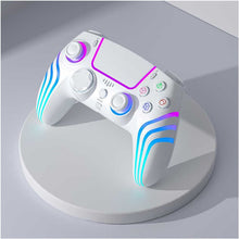 Porodo Gaming PS4 Wireless Controller with Cool Light Patterns, Customizable LED Light, Multi-platform Compatibility, Ergonomic Design, 20 Hours Working Time, 10m Working Distance, 2.5 Hours Charging Time, 1000mAh Battery Capacity - White