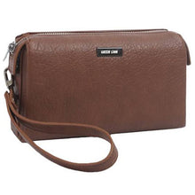 Green Lion Marly Clutch Bag with Water-Resistant PU Leather Material, Delicate Texture, Easy to Handle, Large Capacity, Multiple Pockets - Brown