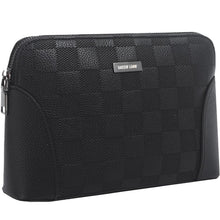 Green Lion Vallon Clutch Bag with Water-Resistant PU Leather Material, Delicate Texture, Easy to Handle, Large Capacity, Multiple Pockets - Black