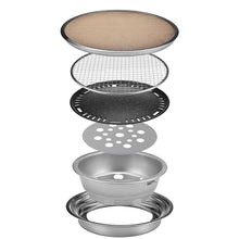 Porodo Lifestyle Multi Purpose Camping Round Table with 50 kg Weight Capacity, MDF Board + Birch Wood + Stainless Steel Material, Grill Pan & Gril Net - Brown