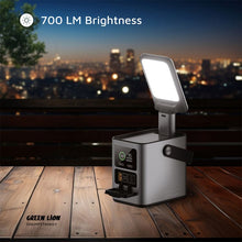 Green Lion Energy Max 60000mAh Power Station with 230W Total Output, Brightness of 700 Lumens, PD 140W, Digital Display, 100W Solar Input, QC 22.5W - Gray