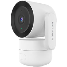 Powerology Indoor PTZ Smart Camera with AI Advanced Motion Detection, 4MP Resolution, Two-Way Audio, One-Touch Video Calling, Up to 10m Infrared Night Vision, 180° Tilt Range, 355° Pan Range, Type-C Input Port, 2.4GHz Wi-Fi, Cloud & Local Storage - White