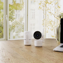 Powerology Indoor PTZ Smart Camera with AI Advanced Motion Detection, 4MP Resolution, Two-Way Audio, One-Touch Video Calling, Up to 10m Infrared Night Vision, 180° Tilt Range, 355° Pan Range, Type-C Input Port, 2.4GHz Wi-Fi, Cloud & Local Storage - White