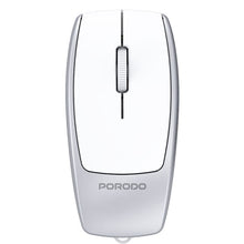 Porodo 1600DPI Wireless Mouse with Card Reader, 120mAh Battery, ABS Material, Bluetooth Version 5.1, 10m Working Distance, Silent Efficient Performance, Plug & Play - Silver