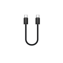 Porodo Chargeloop Keychain USB-C to USB-C Data Cable with 60W PD Output, 480Mbps Data Transfer Rate, 20cm Cable Length, Durable Zinc Alloy & Nylon Braided Material, High-Speed Charging, Compact Design - Black