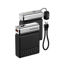 Porodo Chromevolt 10000mAh Power Bank with LED Digital Display, 35W PD Type-C & Lightning Outputs, 22.5W QC USB-A Output, Fast Charging Technology - Black